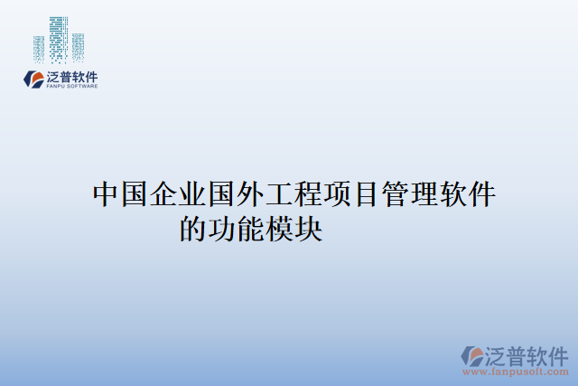 中國企業(yè)國外工程項目管理軟件的功能模塊