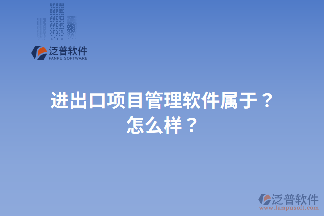 進(jìn)出口項目管理軟件屬于？怎么樣？