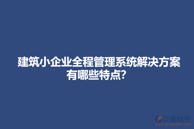 建筑小企業(yè)全程管理系統(tǒng)解決方案有哪些特點？