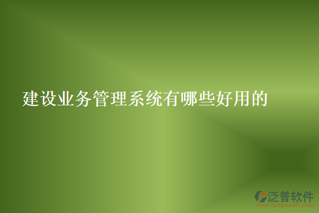 建設業(yè)務管理系統(tǒng)有哪些好用的