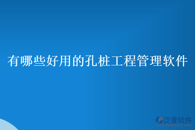 有哪些好用的孔樁工程管理軟件