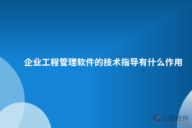 企業(yè)工程管理軟件的技術(shù)指導(dǎo)有什么作用