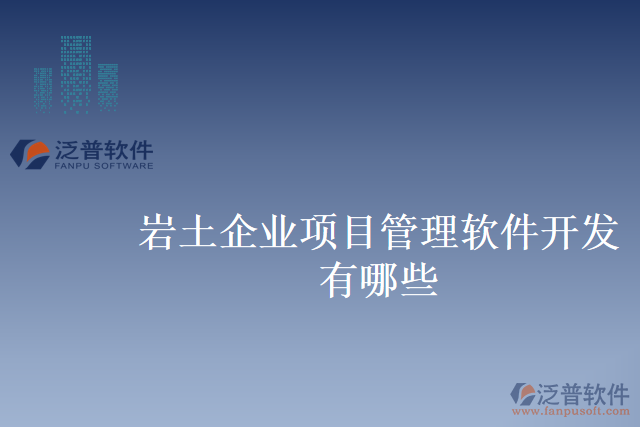 巖土企業(yè)項(xiàng)目管理軟件開發(fā)有哪些