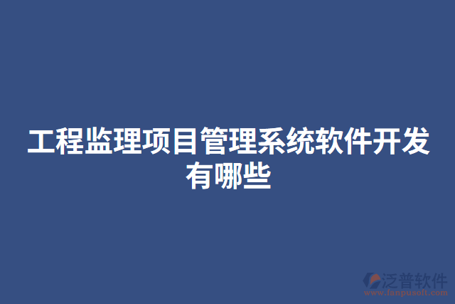 工程監(jiān)理項目管理系統(tǒng)軟件開發(fā)有哪些