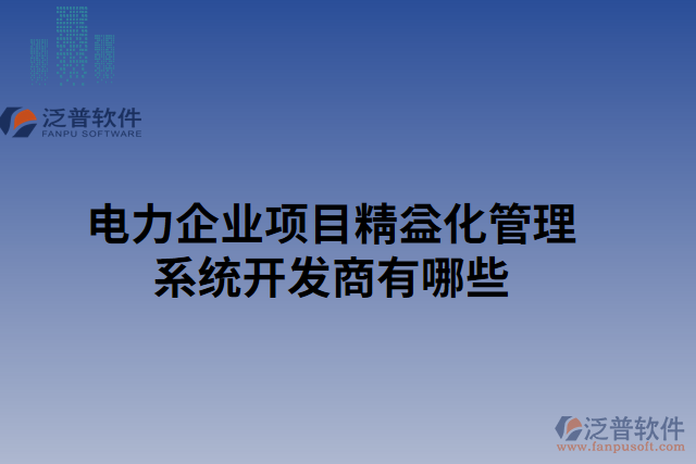 電力企業(yè)項目精益化管理系統(tǒng)開發(fā)商有哪些