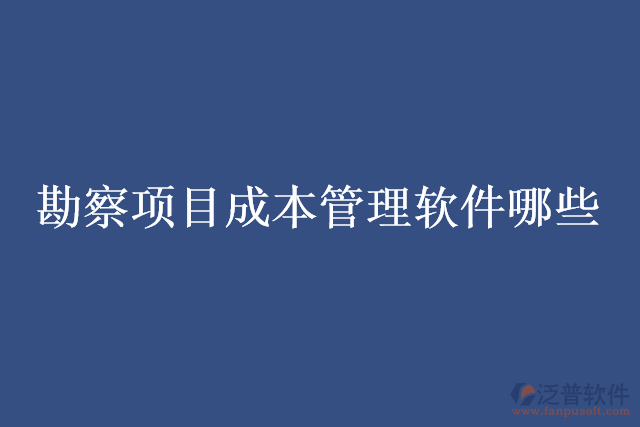 勘察項目成本管理軟件有哪些