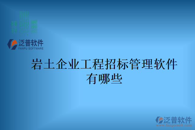 巖土企業(yè)工程招標(biāo)管理軟件有哪些