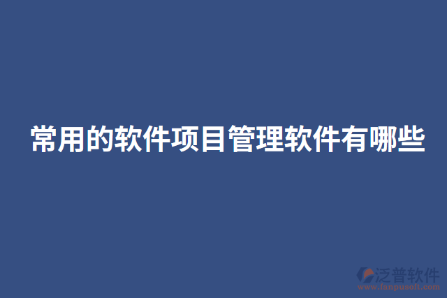 常用的軟件項目管理軟件有哪些