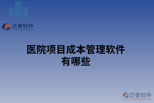 醫(yī)院項目成本管理軟件有哪些