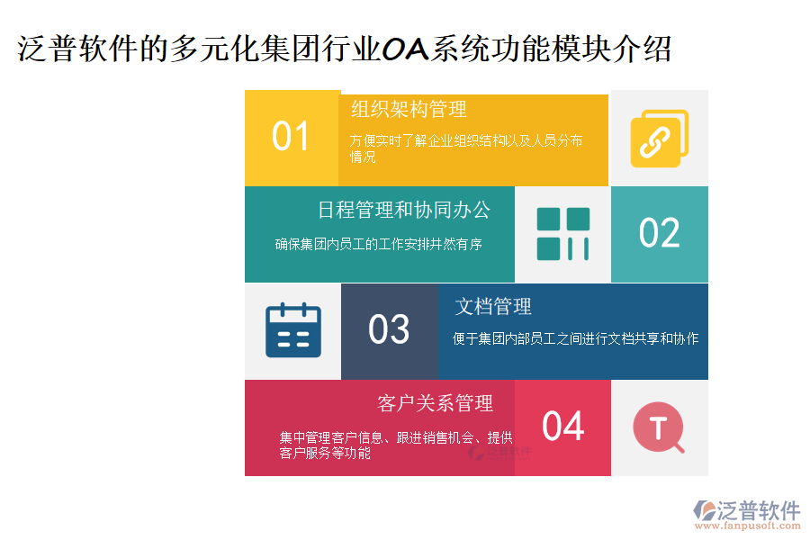 泛普軟件的多元化集團(tuán)行業(yè)OA系統(tǒng)功能模塊介紹