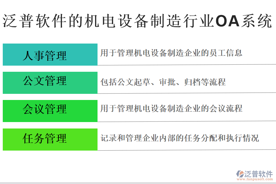 泛普軟件的機電設(shè)備制造行業(yè)OA系統(tǒng)