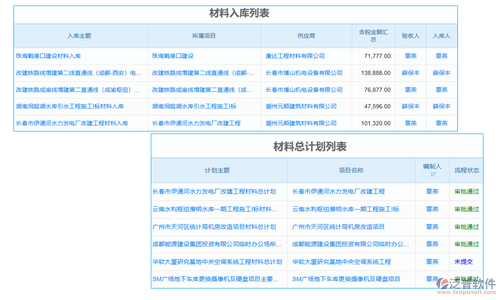 項目用料匯總管理軟件